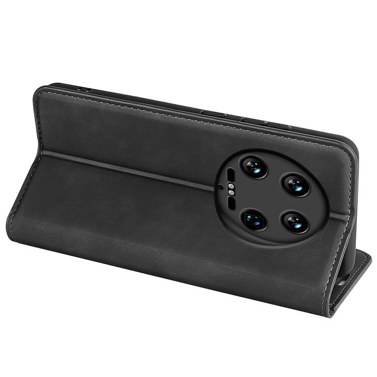 Кожен Калъф с Джобове за Xiaomi 14 Ultra, Wallet Book Case, Черен (4)