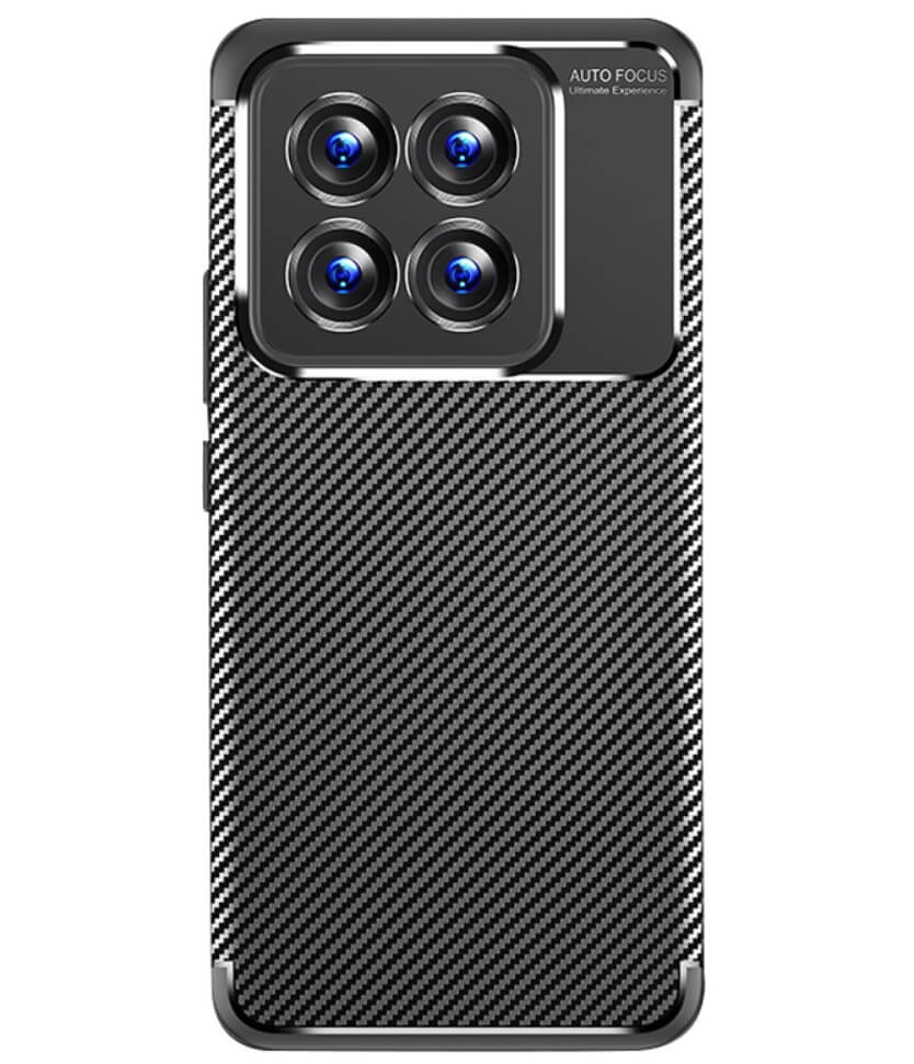 Силиконов Калъф за Xiaomi 14, New Carbon Case, Черен