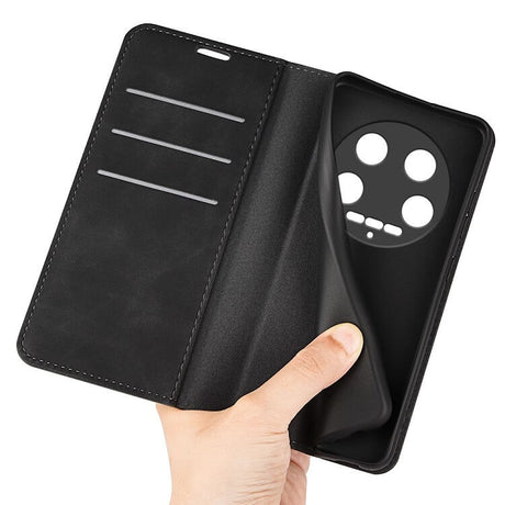 Кожен Калъф с Джобове за Xiaomi 14 Ultra, Wallet Book Case, Черен (5)