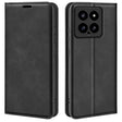 Кожен Калъф с Джобове за Xiaomi 14, Wallet Book Case, Черен