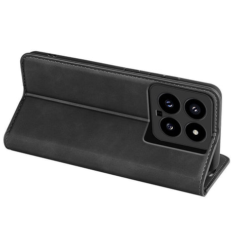 Кожен Калъф с Джобове за Xiaomi 14 Pro, Wallet Book Case, Черен (5)