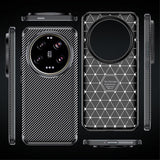 Силиконов Калъф за Xiaomi 14 Ultra, New Carbon Case, Черен (7)