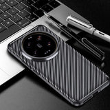 Силиконов Калъф за Xiaomi 14 Ultra, New Carbon Case, Черен (6)