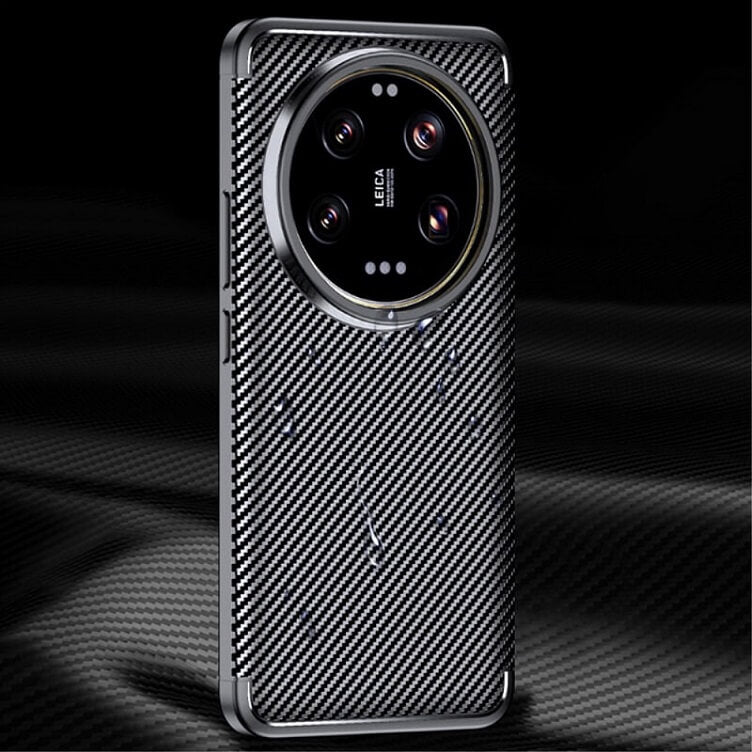 Силиконов Калъф за Xiaomi 14 Ultra, New Carbon Case, Черен (5)