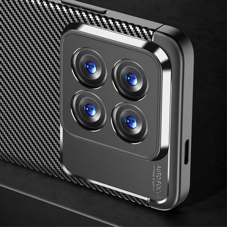 Силиконов Калъф за Xiaomi 14 Pro, New Carbon Case, Черен (5)