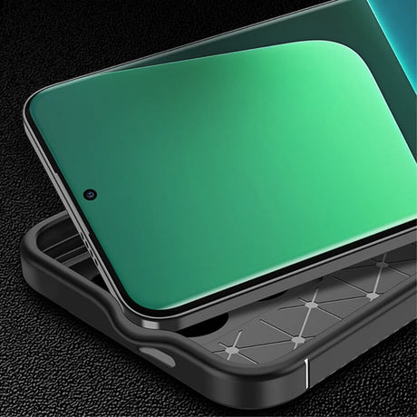 Силиконов Калъф за Xiaomi 14 Pro, New Carbon Case, Черен (4)