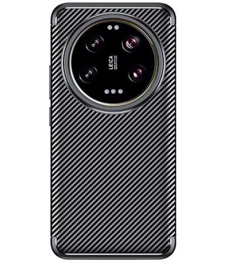 Силиконов Калъф за Xiaomi 14 Ultra, New Carbon Case, Черен