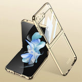 Калъф с Цветна Рамка за Samsung Z Flip 7 FE/Z Flip 6, GKK Electroplating Case, Златист