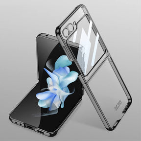Калъф с Цветна Рамка за Samsung Z Flip 7 FE/Z Flip 6, GKK Electroplating Case, Черен
