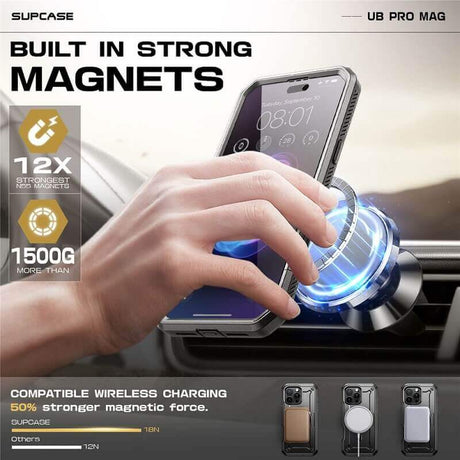 Magsafe Противоударен Калъф за iPhone 16 Pro, Supcase UB Pro Mag, Черен (7)