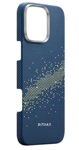 Magsafe Калъф за iPhone 16 Pro, Pitaka Edge StarPeak Milky Way Case, Син (3)