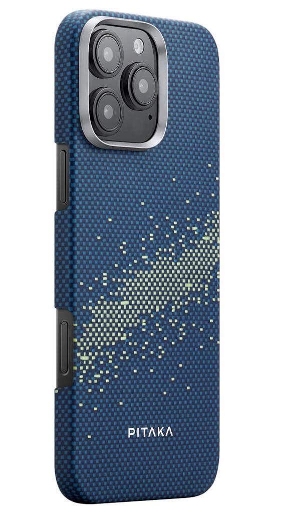 Magsafe Калъф за iPhone 16 Pro Max, Pitaka Edge StarPeak Milky Way Case, Син (4)