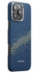 Magsafe Калъф за iPhone 16 Pro Max, Pitaka Edge StarPeak Milky Way Case, Син (4)