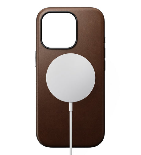Magsafe Калъф от Естествена Кожа за iPhone 16 Pro, Nomad Modern Leather Case, Кафяв (3)
