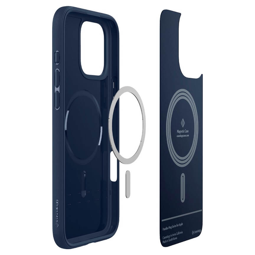 Magsafe Калъф за iPhone 16 Pro, Spigen Caseology Parallax, Син (6)
