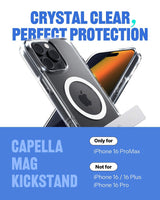 Magsafe Калъф за iPhone 16 Pro Max, Spigen Caseology Capella Kickstand Case, Прозрачен (10)
