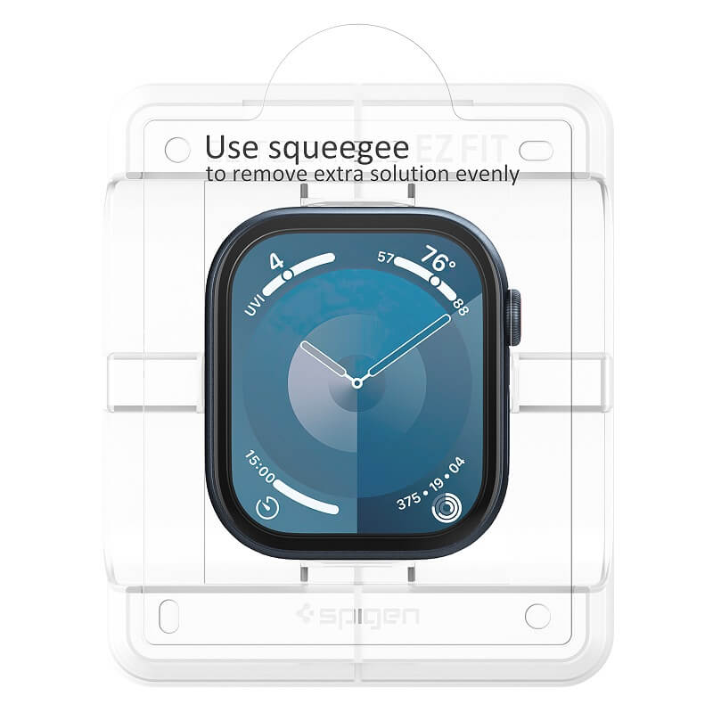 Удароустойчив Протектор за Apple Watch 11/ 10 42mm, Spigen Elite Shield EZ Fit Glass 2бр., Прозрачен (5)