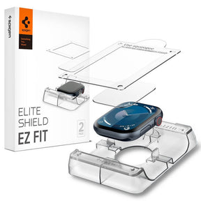 Удароустойчив Протектор за Apple Watch 11/ 10 42mm, Spigen Elite Shield EZ Fit Glass 2бр., Прозрачен
