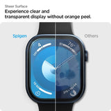 Удароустойчив Протектор за Apple Watch 11/ 10 42mm, Spigen Elite Shield EZ Fit Glass 2бр., Прозрачен (11)