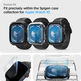 Удароустойчив Протектор за Apple Watch 11/ 10 46mm, Spigen Elite Shield EZ Fit Glass 2бр., Прозрачен (12)