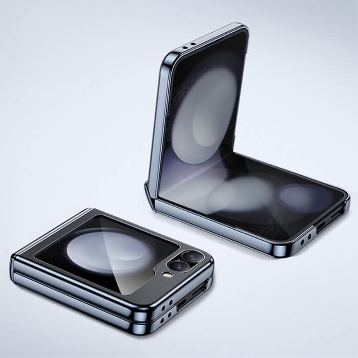 Калъф с Предпазител за Samsung Galaxy Z Flip 7 FE/Z Flip 6, GKK Electroplating Magnetic Hinge Case, Черен (8)
