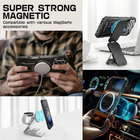 Magsafe Противоударен Калъф за iPhone 16 Pro, Supcase UB XT Mag, Черен (8)