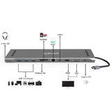 USB-C Хъб, 4Smarts 11in1 VGA-HDMI-Ethernet-USB 3.0-Card Slot, Сив (3)