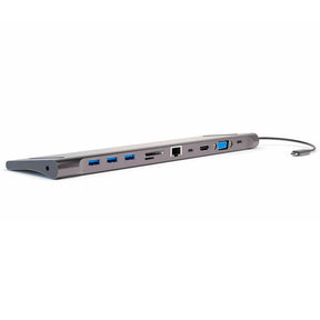 USB-C Хъб, 4Smarts 11in1 VGA-HDMI-Ethernet-USB 3.0-Card Slot, Сив