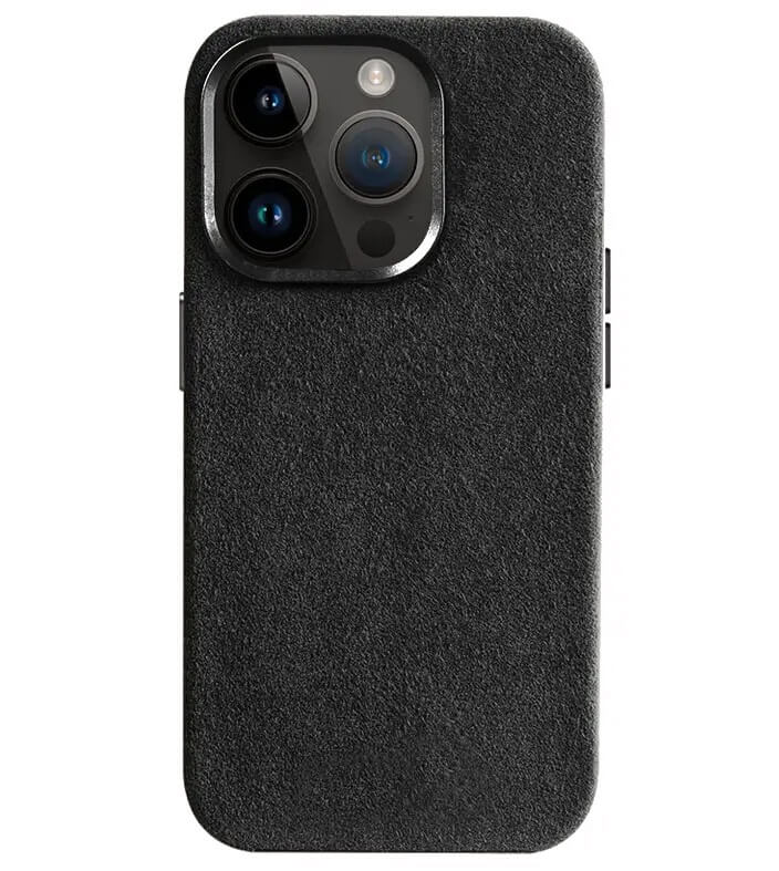 Елегантен Калъф за iPhone 16 Pro Max, Alcantara Case, Черен