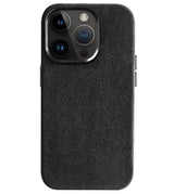 Елегантен Калъф за iPhone 16 Pro, Alcantara Case, Черен