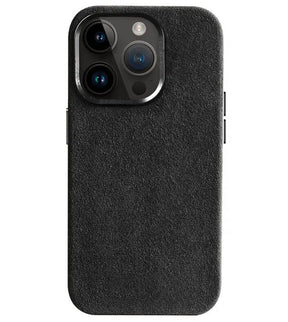Елегантен Калъф за iPhone 16 Pro, Alcantara Case, Черен