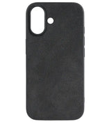 Елегантен Калъф за iPhone 16, Alcantara Case, Черен