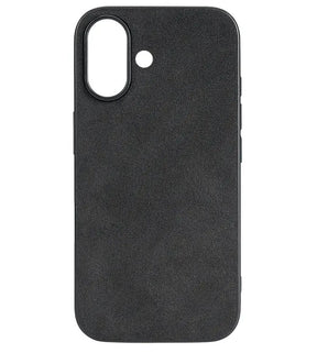 Елегантен Калъф за iPhone 16, Alcantara Case, Черен