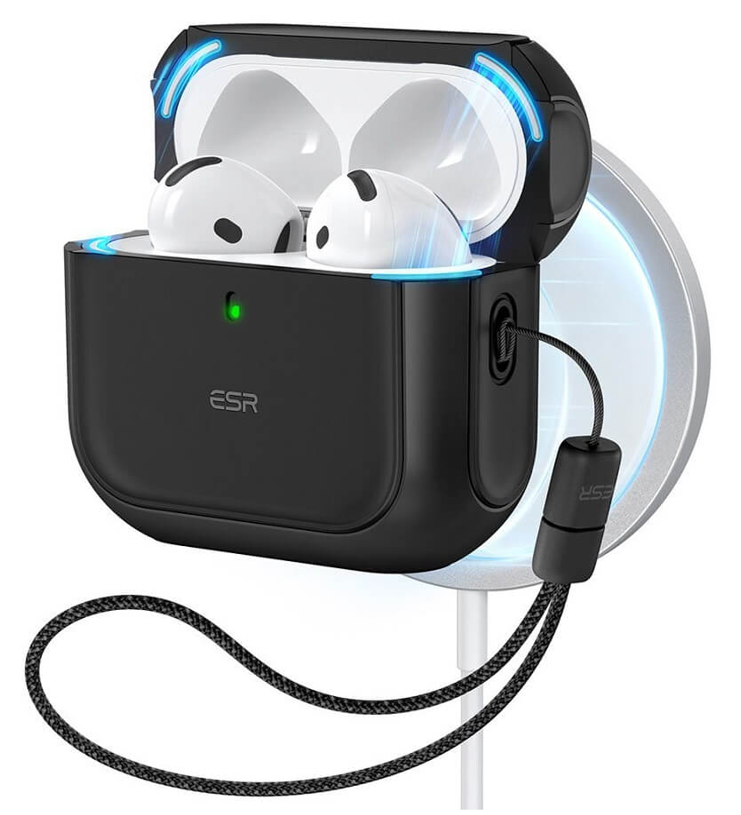 Magsafe Калъф за Apple AirPods 4, ESR Orbit Magnetic Case, Черен