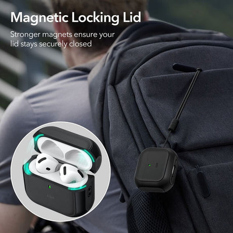 Magsafe Калъф за Apple AirPods 4, ESR Orbit Magnetic Case, Черен (2)