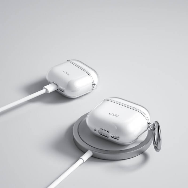 Силиконов Калъф за Apple Airpods 4, Tech-Protect FlexAir Clear Case, Прозрачен (5)