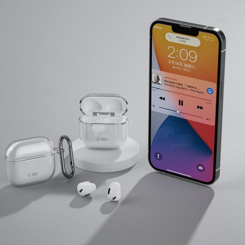 Силиконов Калъф за Apple Airpods 4, Tech-Protect FlexAir Clear Case, Прозрачен (4)