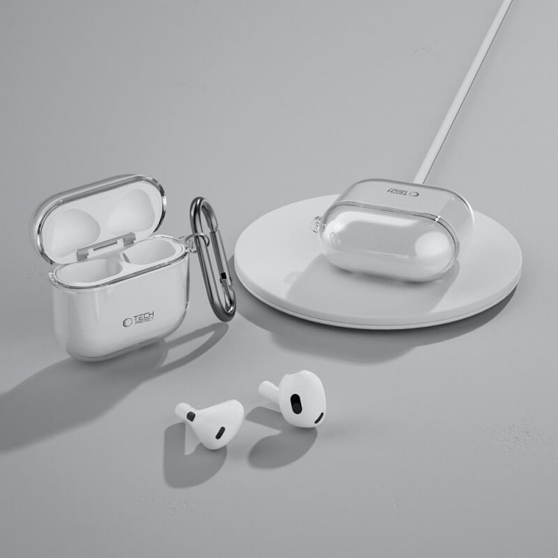 Силиконов Калъф за Apple Airpods 4, Tech-Protect FlexAir Clear Case, Прозрачен (6)