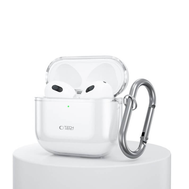 Силиконов Калъф за Apple Airpods 4, Tech-Protect FlexAir Clear Case, Прозрачен (3)
