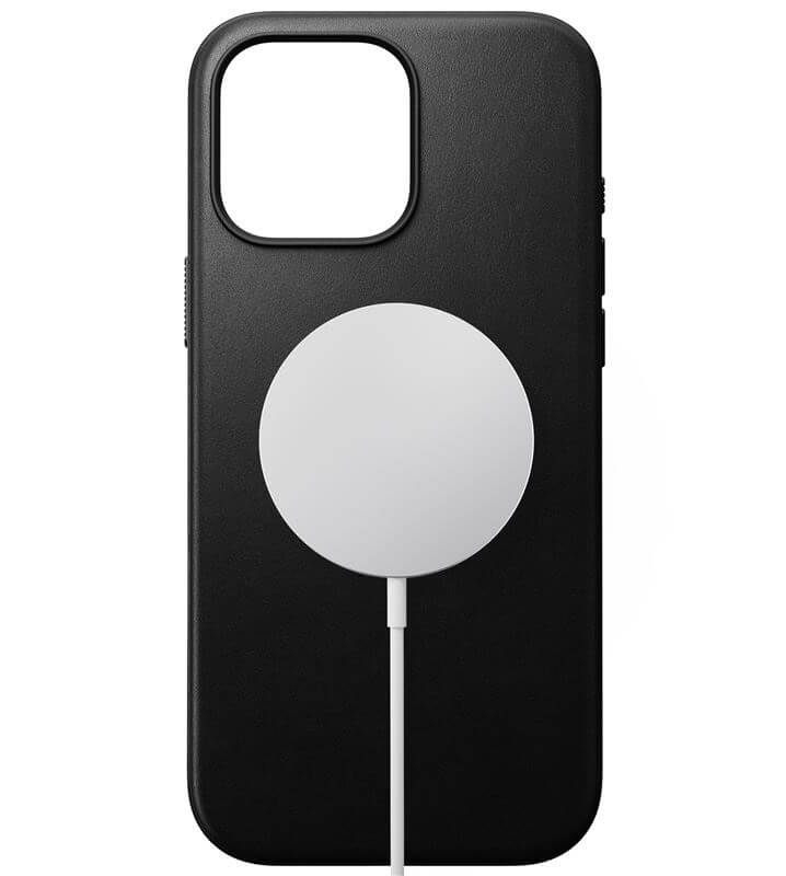 Magsafe Калъф от Естествена Кожа за iPhone 16 Pro Max, Nomad Modern Leather Case, Черен (3)