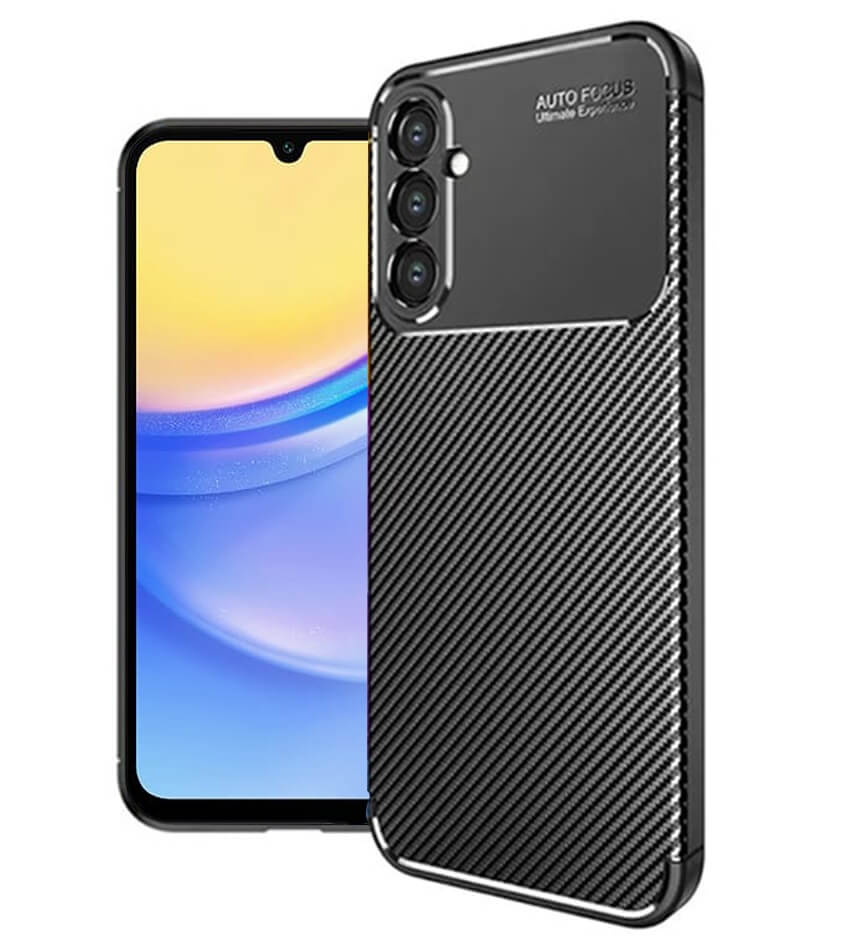 Силиконов Калъф за Samsung A16, New Carbon Case, Черен