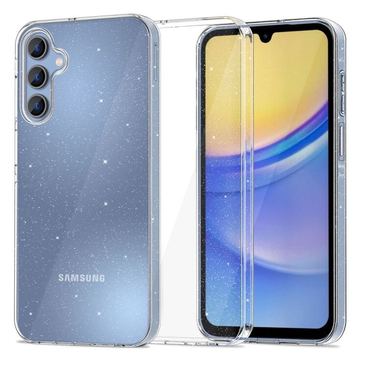 Блестящ Калъф за Samsung A05s, Tech-Protect FlexAir Glitter Case, Прозрачен