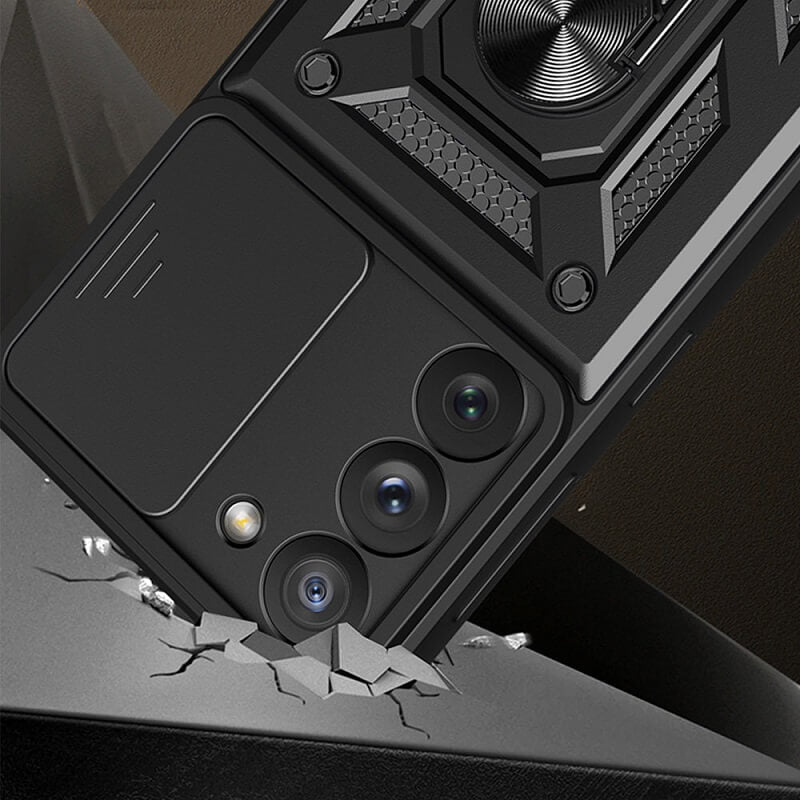 Калъф с Предпазител за Камера и Стойка за Samsung A05s, Tech-Protect Kickstand Pro Case, Черен (4)