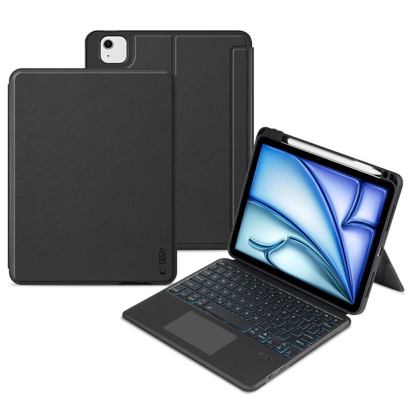 Калъф с Клавиатура за iPad Air 11" 2026-2020, Tech-Protect SC Pen Magnetic Keyboard Case, Черен (2)