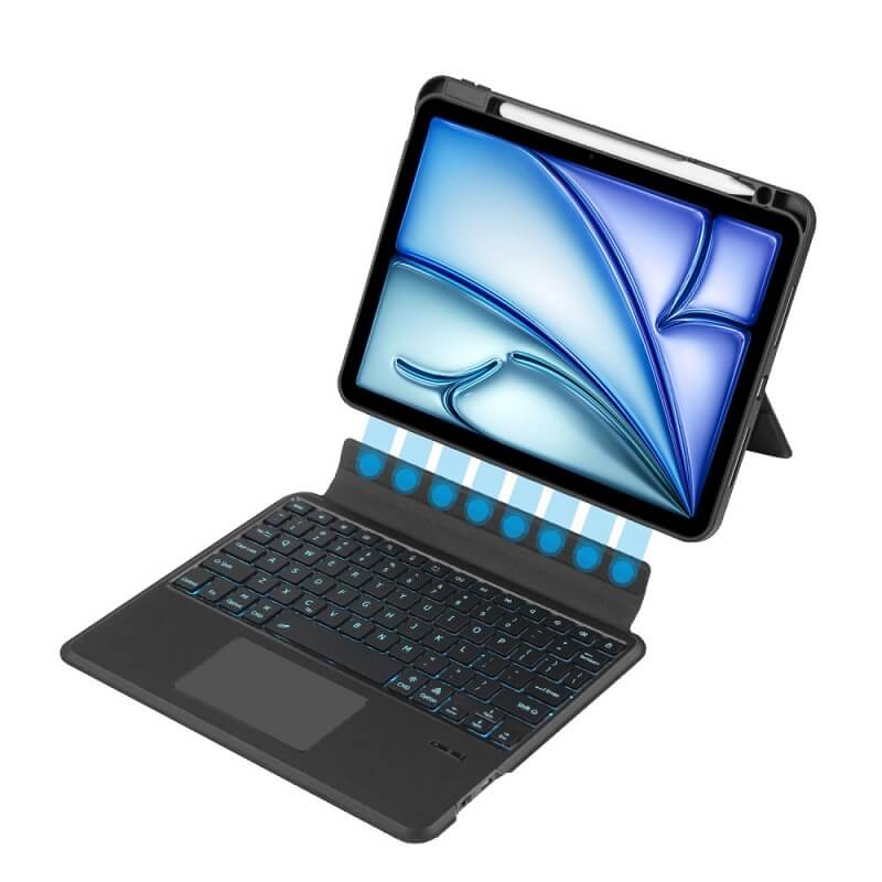 Калъф с Клавиатура за iPad Air 11" 2026-2020, Tech-Protect SC Pen Magnetic Keyboard Case, Черен