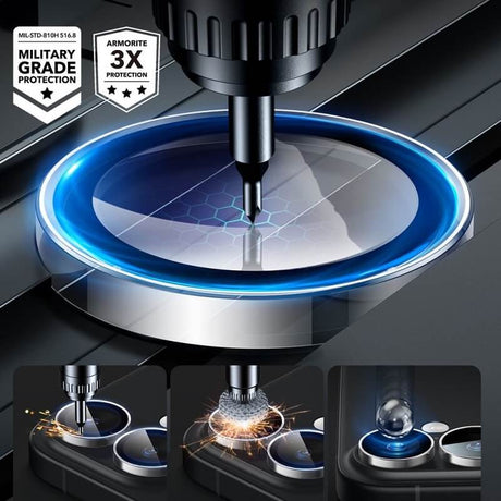 Протектор за Камерата на iPhone 16, ESR Armorite Camera Ring Glass, Прозрачен (7)