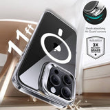 Magsafe Калъф и Протектор за iPhone 16 Pro, ESR Classic Hybrid Kickstand Magnetic Case, Прозрачен (3)