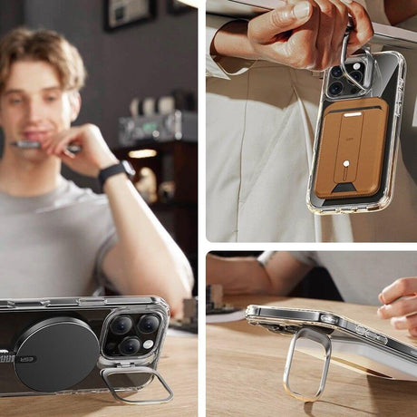 Magsafe Калъф и Протектор за iPhone 16 Pro, ESR Classic Hybrid Kickstand Magnetic Case, Прозрачен (4)