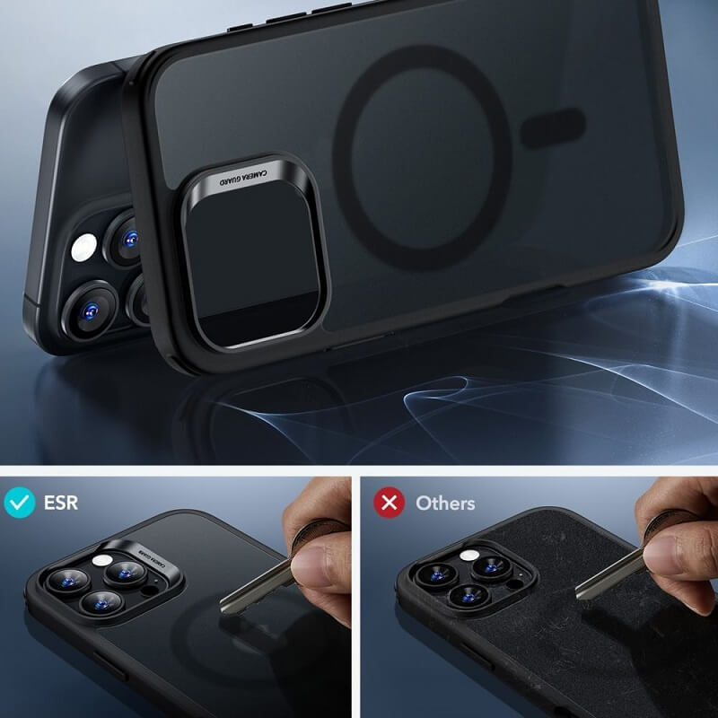 Magsafe Калъф и Протектор за iPhone 16 Pro, ESR Classic Hybrid Magnetic Set Case, Черен (2)