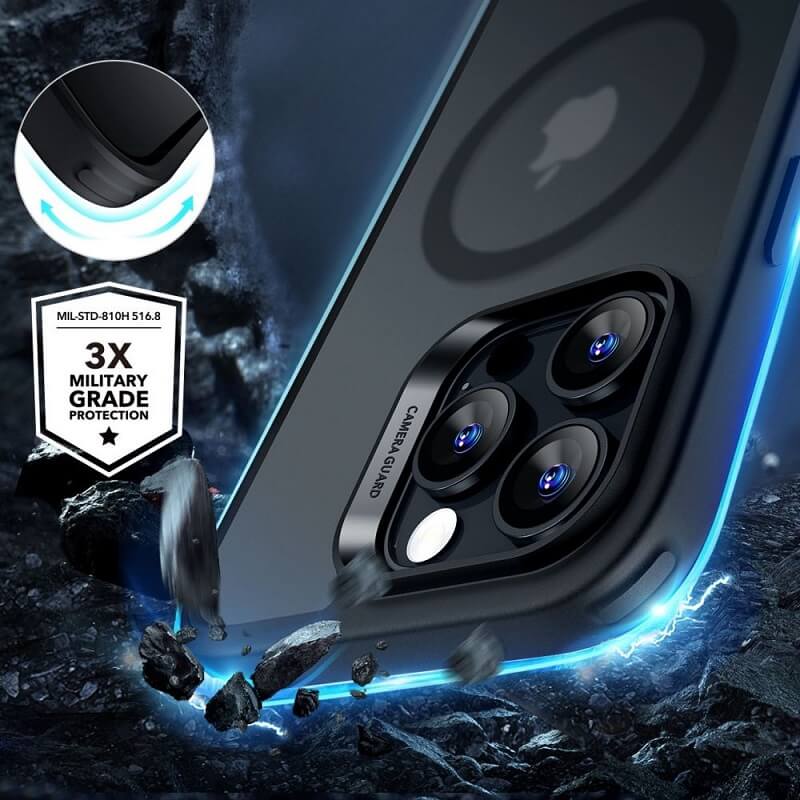 Magsafe Калъф и Протектор за iPhone 16 Pro, ESR Classic Hybrid Magnetic Set Case, Черен (5)